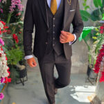 Dark brown men's suit: Jacket, waistcoat and trousers - C5593