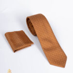 Set cravatta e fazzoletto dorati con motivo - CV1325