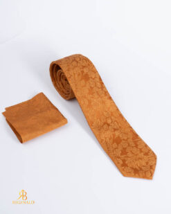 Gold tie and pocket square set - CV2325