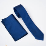 Conjunto de corbata y pañuelo, azul - CV1288