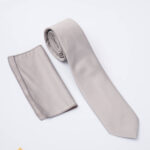 Conjunto de corbata y pañuelo para hombre, gris - CV1303