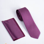 Purple tie and pocket square set - CV1322