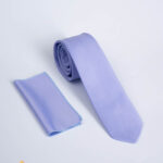 Conjunto de corbata y pañuelo lila - CV1323