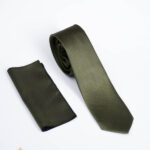 Green tie and pocket square set - CV1324