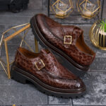 Mocasini de barbati casual, maro- lacuti, talpa inalta ultra-usoara – AD978