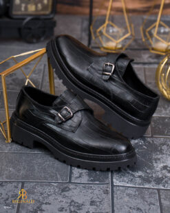 Men's casual loafers, black, ultra-lightweight chunky sole – AD980