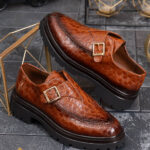Mocasini de barbati casual, maro- lacuti, talpa inalta ultra-usoara – AD977