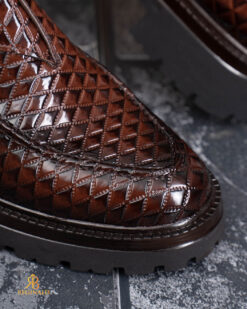 Alternative view of Mocasini de barbati casual, maro- lacuti, talpa inalta ultra-usoara – AD979