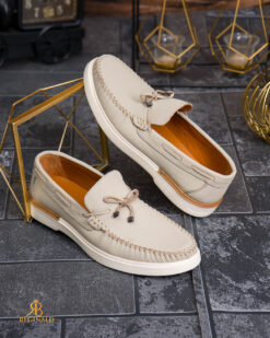 Mocassini Reginald Premium - 100% in pelle naturale beige - P2085