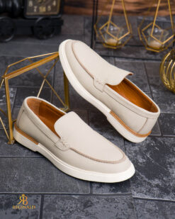 Mocasini Loafers Reginald Premium - 100% piele naturală bej - P2072