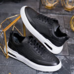 Sneaker de barbati, negri, din piele naturala- P2074