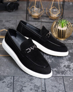 O perspectivă alternativă asupra modelului Mocasini de barbati casual, negru, talpa inalta ultra-usoara – AD969