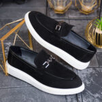 Mocasini de barbati casual, negru, talpa inalta ultra-usoara – AD969