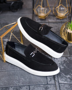 Mocasini de barbati casual, negru, talpa inalta ultra-usoara – AD969