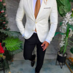 Men's jacket, Slim Fit, Ivory-white-SC1134