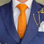 Tie and pocket square set with pattern - CV1095
