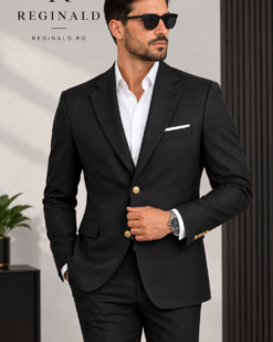 Sacou de bărbați, Slim Fit, Negru texturat- SC1153