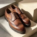 Pantofi de barbati, maro, din piele naturala cu talpa înalta- P2092