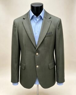 Sacou de bărbați, Slim Fit, Verde texturat- SC1150