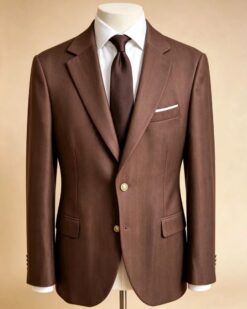 O perspectivă alternativă asupra modelului Sacou de bărbați, Slim Fit, Maro texturat- SC1151