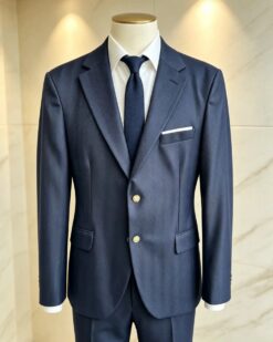 O perspectivă alternativă asupra modelului Sacou de bărbați, Slim Fit, Bleumarin texturat- SC1152