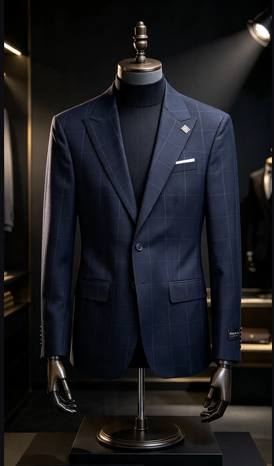 Sacou de bărbați, Slim Fit, Bleumarin in carouri- SC1155 - immagine 8