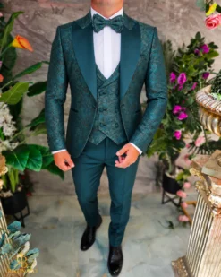 Costum de ceremonie verde smarald, set: 4 piese - C5620