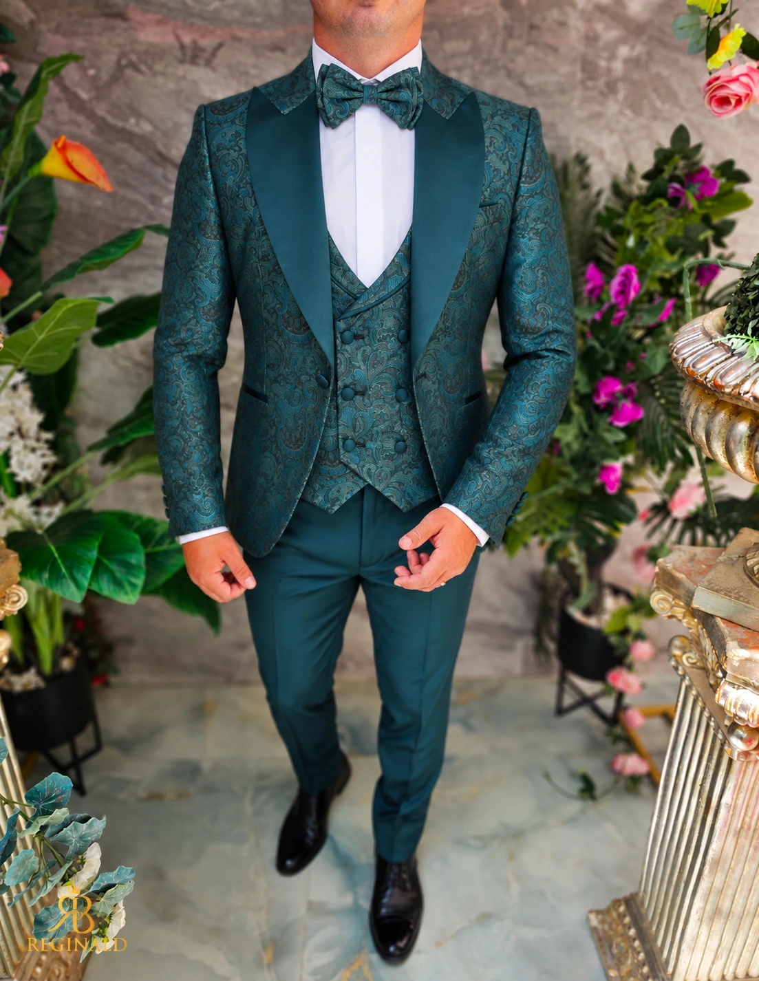 Costum de ceremonie verde smarald, set: 4 piese - C5620