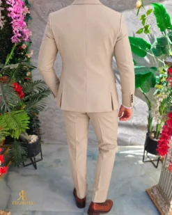 Costum de bărbați, Bej: Sacou, Vesta si Pantalon- C5629 – Image 5