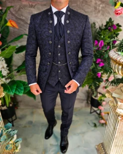 Costum de ceremonie bleumarin, set: 4 piese - C5624