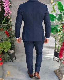 Costum de bărbați, bleumarin, Sacou, Vesta si Pantalon - C5626 – Image 6
