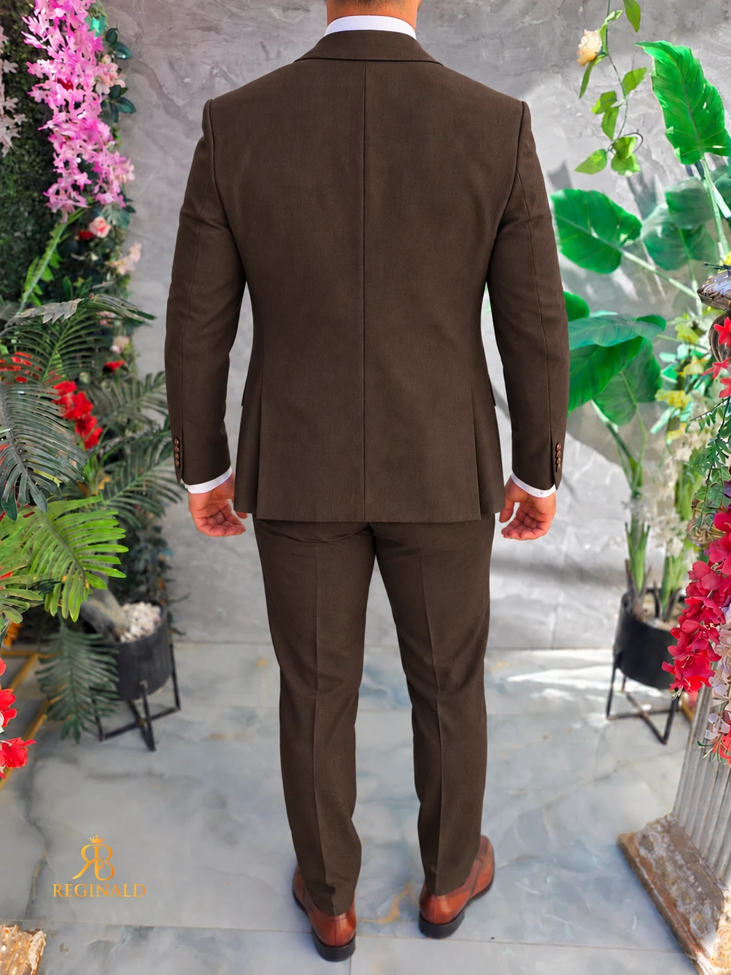 Costum de bărbați, Maro, Sacou, Vesta si Pantalon - C5627 – Image 5