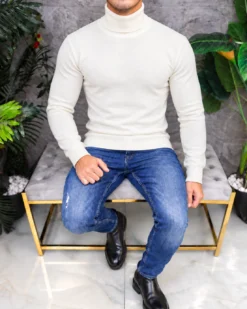 Maleta / Chaqueta de hombre, Blanca, corte entallado – BZ235